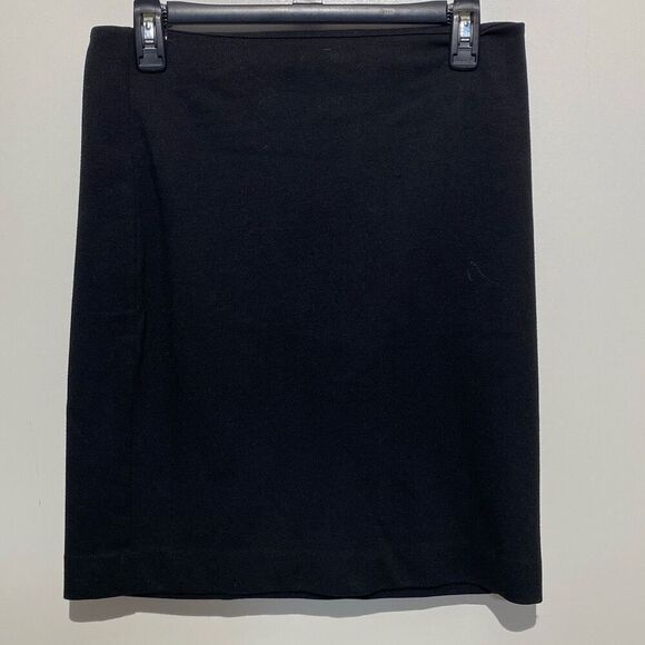 Loft Women's Black Knee Length Back Zip Pencil Skirt Size 6 - Picture 1 of 5